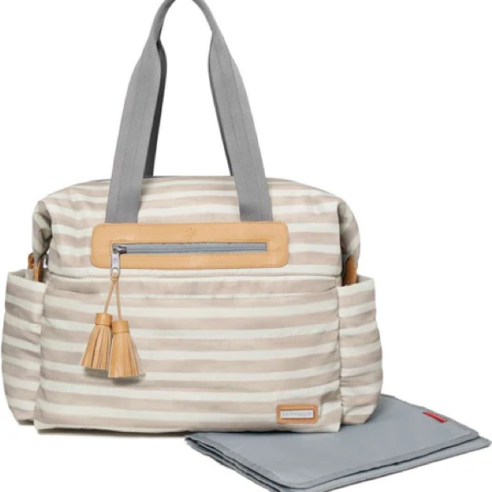 Skip Hop Riverside Diaper Bag Oyster Stripe - Picture 3 of 8